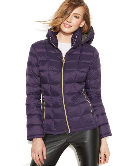 michael kors hooded down packable jacket